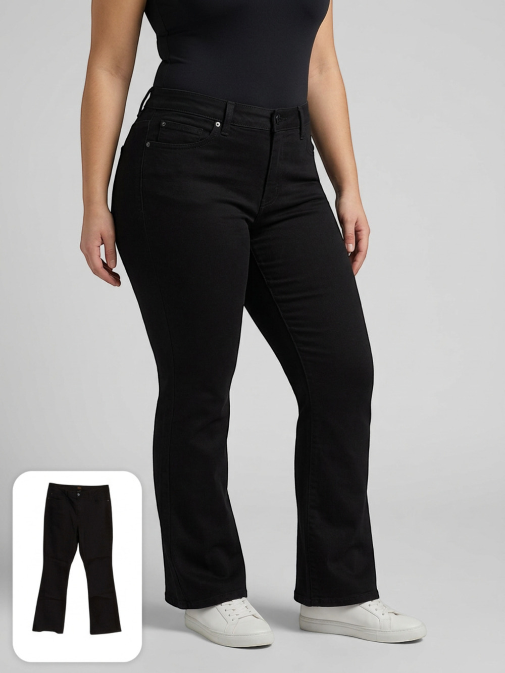 Lee Womens Legendary Mid Rise Bootcut Jeans Black Size 16S 16 Short Stretch Deni